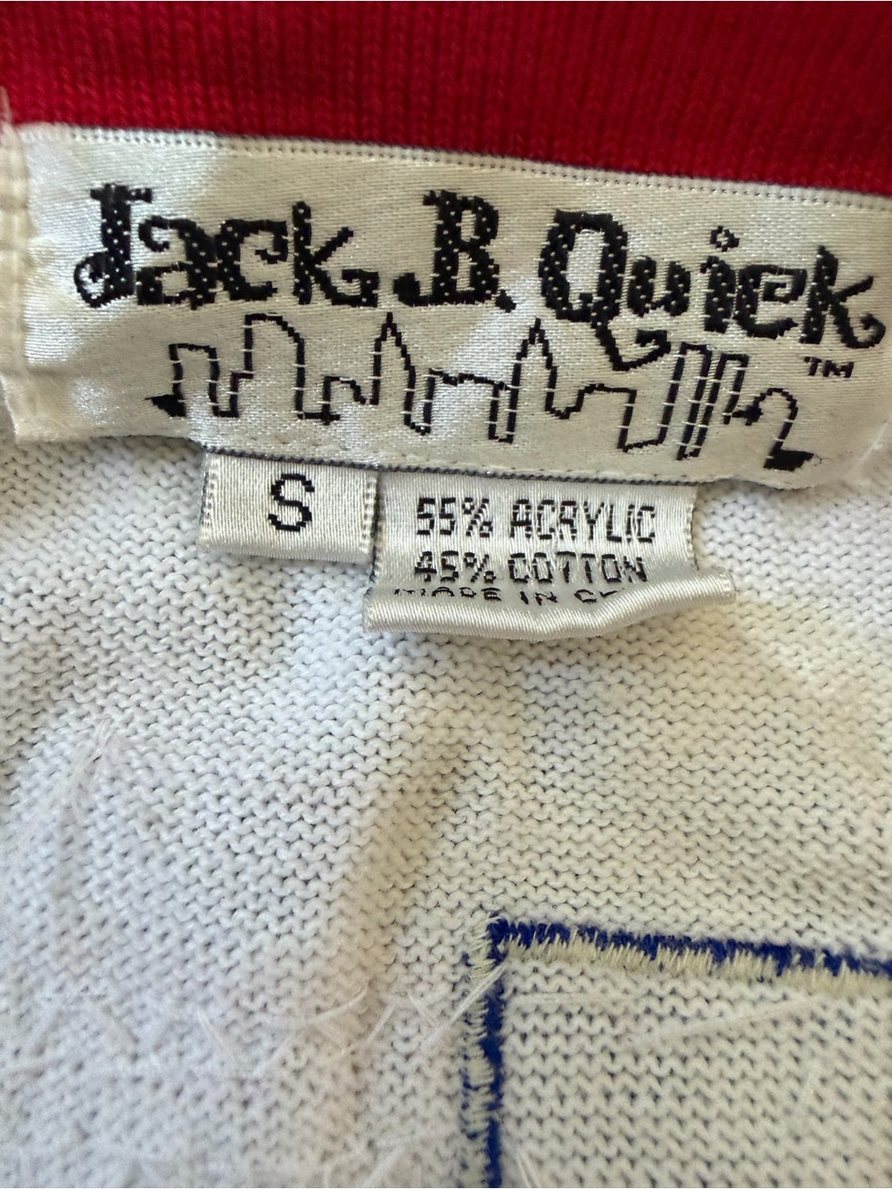 Jack B. Quick White Fireworks Embellished Cardigan sequins. Beaded. Sz S 1990s - Picture 5 of 11